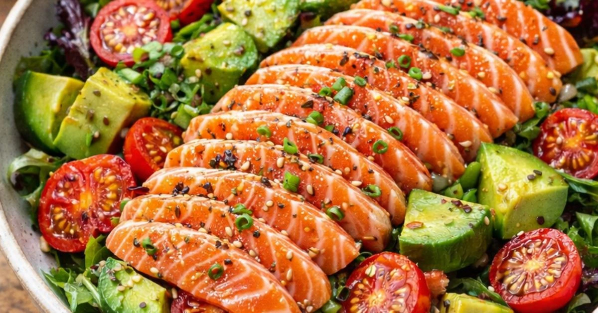 ensalada de salmón marinado