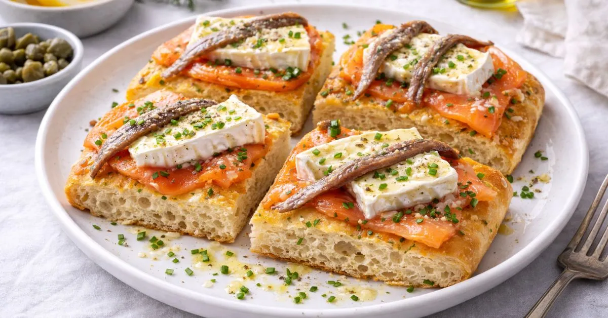 focaccia de salmon marinado